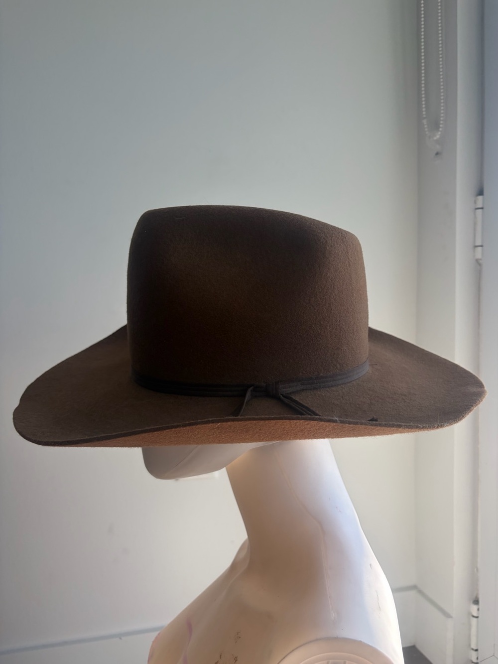 Vintage‎ Champion western cowboy Brown Wide-Brim Wool Felt Hat 60 cm 7 1/2